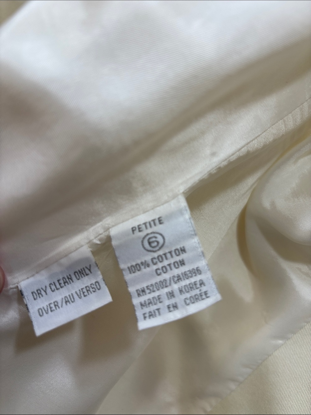Liz Claiborne Vintage Cream Off-White Double-Breasted Blazer Petite Size 6 | 6P - Picture 8 of 10